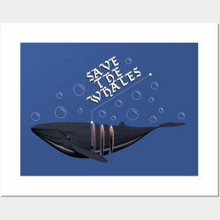 Save the Whales Sticker T-shirt Pillow Posters and Art